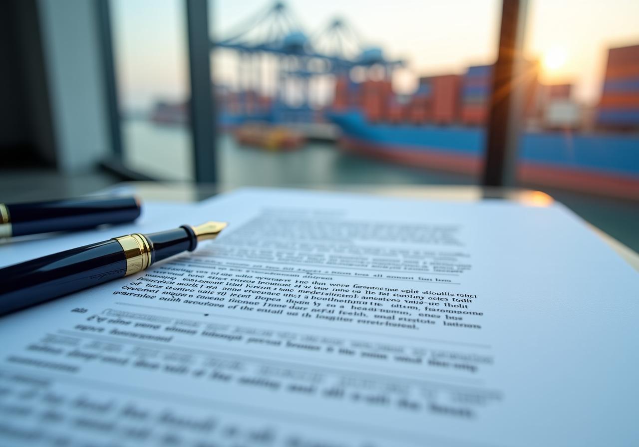 Legal contract and logistics documentation
